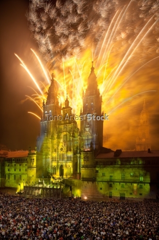Fuegos Apóstolo, Santiago de Compostela,Galicia,