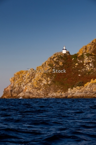 Faro de Punta Canabal ou faro do príncipe, Illas Cíes, Galicia